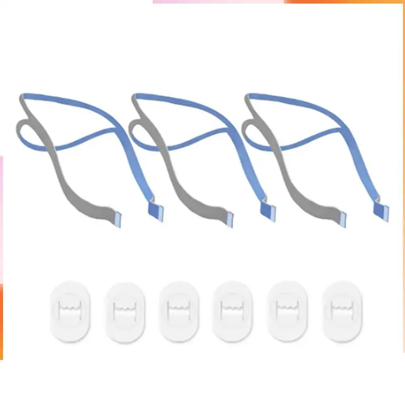 A92Z 12PCS Replacement Headgear For Resmed Airfit P10 Nasal Pillow CPAP Mask Straps With 6 Adjustment Clips