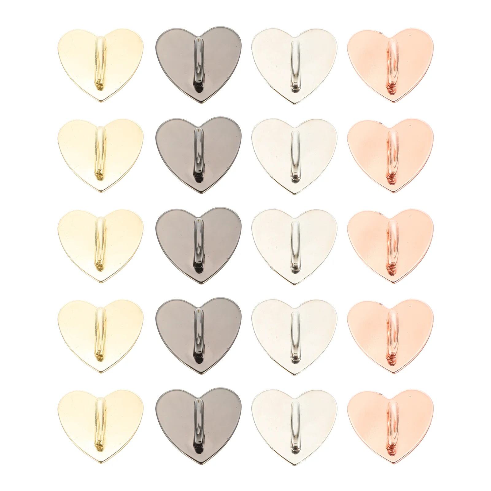 20 Pcs Heart Phone Ring Holder Mobile String Clip DIY Buckle Adornment Bracket Alloy Decor