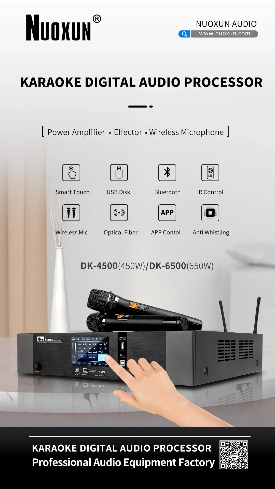 

Professional Sound System With Wireless Microphone Power Amplifier Speaker Karaoke System Set