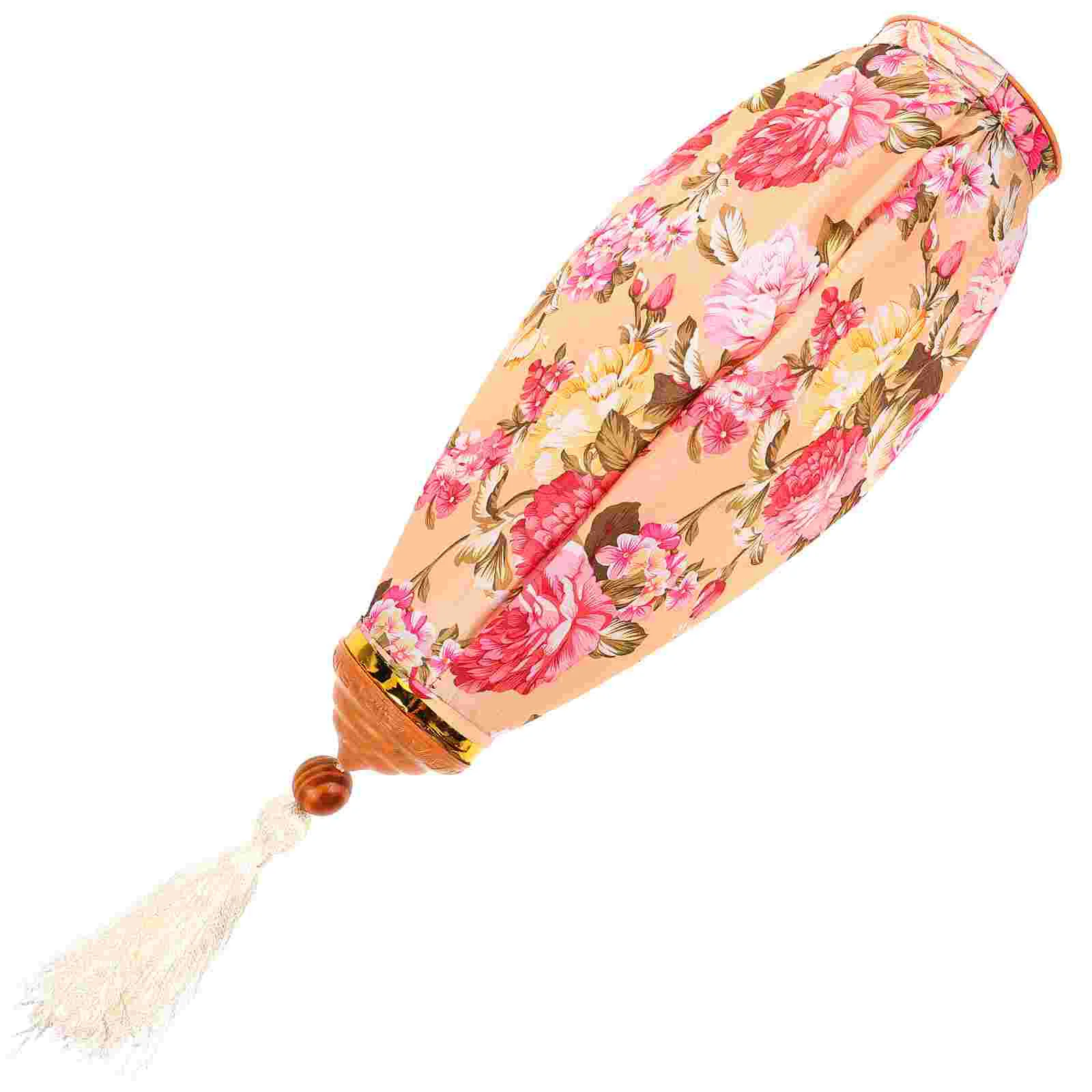 

Lantern Decoration Silk Brocade Durable Mid-Autumn Lanterns Oval Vietnam Hanging Wire Outdoor Elegant Floral Pattern