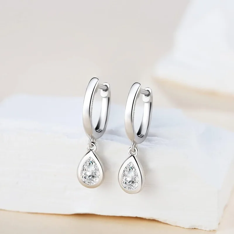 925 Sterling Silver Moissanite Earrings for Women, 0.5ct Moissanite Round cut Bright D color VVS1 Clear stud Earrings for Girls