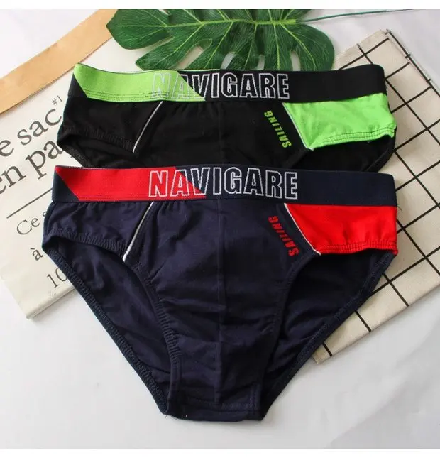 Ropa interior de algodón de alta elasticidad para hombre, pantalones triangulares de cintura baja, calzoncillos cómodos y tra...