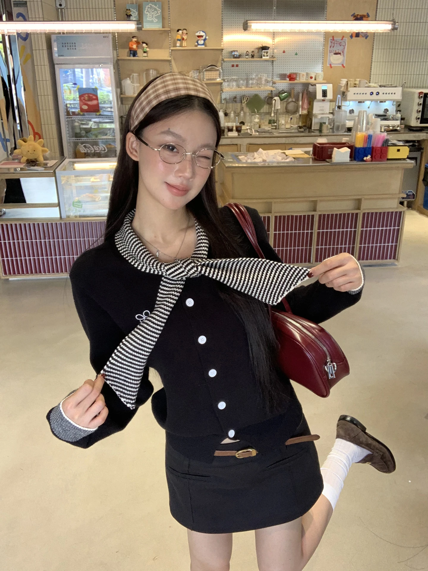 

Bla Knitted Open Cardigan Women's Sle Early Autumn Faion College Aosphere Sweater Jaet Straight Tube Simple Design