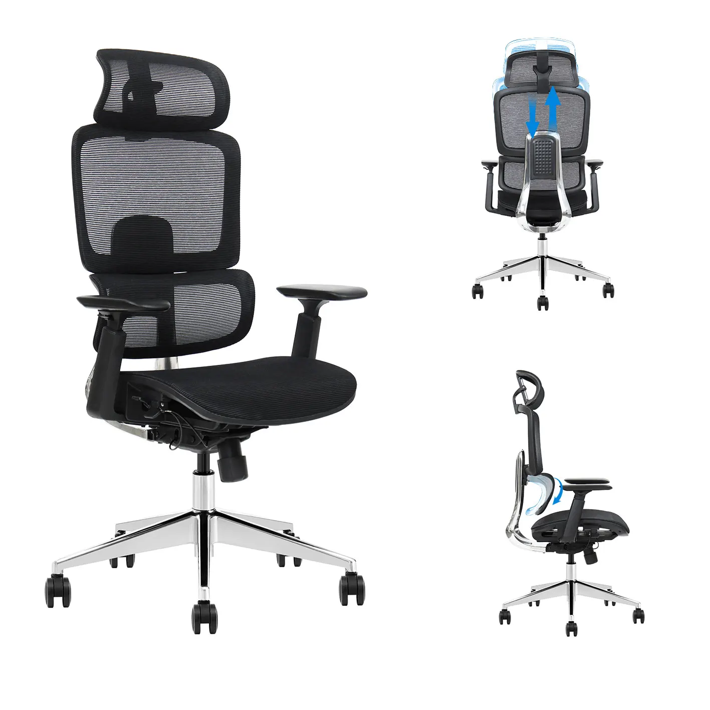 Wholesale Gaming Chair Metal Aluminum Reclining Ergonomic Office Chair Silla De Oficina Executive Manager Computer Chair