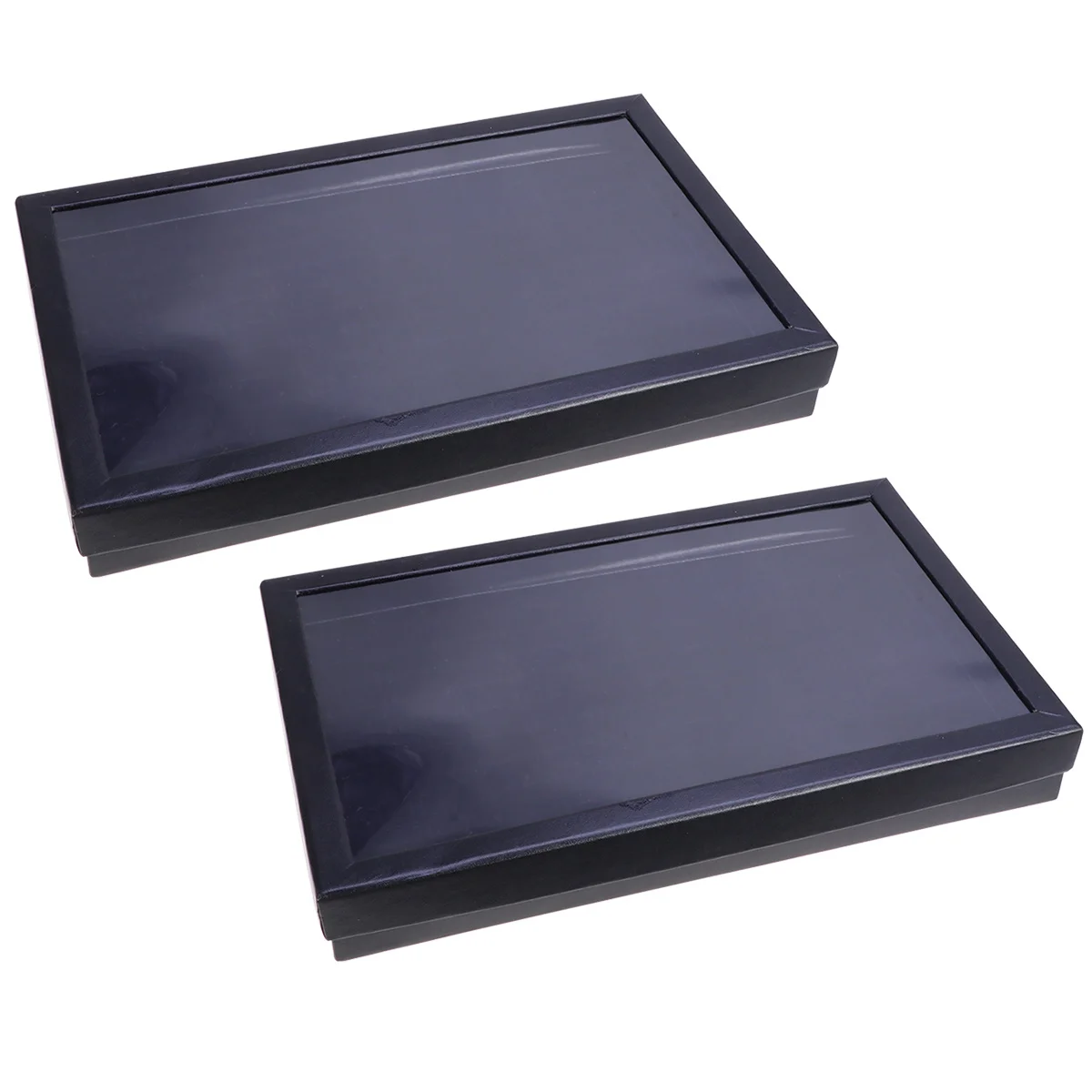 

2Pcs Jewelry Ring Display Storage Box Organizer Tray 100 Slots Clear Lid Holder for Dressing Table Shop Ring Display Tray
