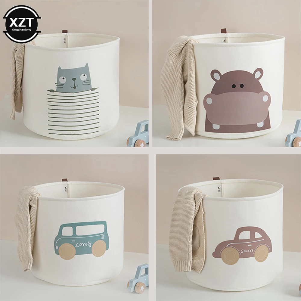 Baby Laundry Basket Cute Dinosaur Foldable Toy Storage Bucket Picnic Dirty Clothes Basket Box Canvas Organizer Cartoon Animal