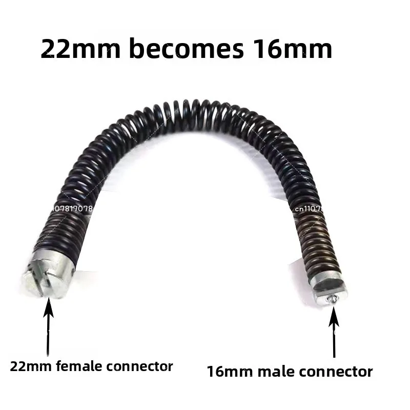 Pipe Dredge Change Dia 16mm To 22mm Connector Sewer Electric Dredging Device Spring Dia 16mm To 22mm Join Pipe Cleaning Tool