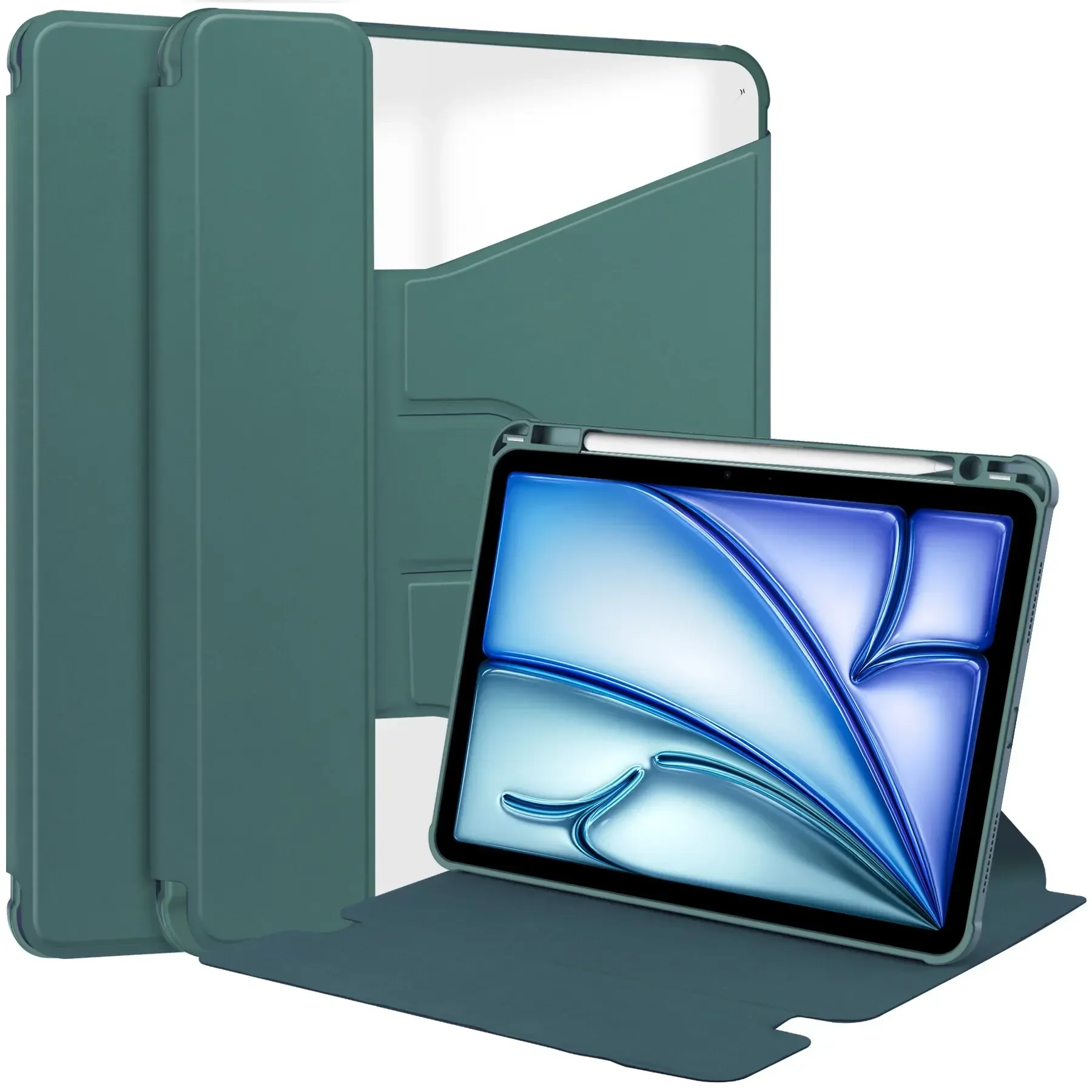 For Lenovo Xiaoxin Pad 2024 TB331FC/ Tab M11 Tablet Case 360 Rotation cover Acrylic stand with Pencil Holder Auto-sleep function