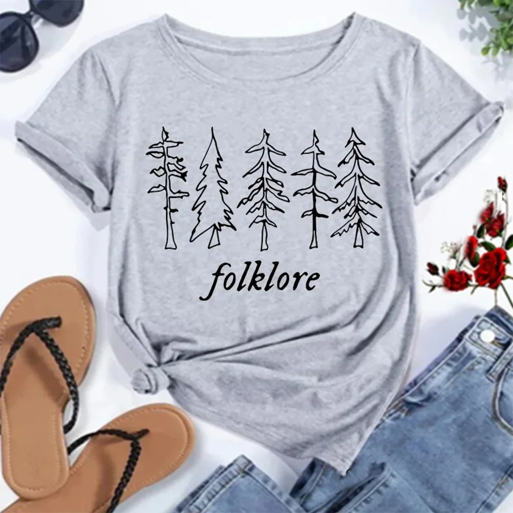 Camicia Folklore Taylor Music Swift album t-Shirt magliette grafiche ispirate al Folklore magliette estetiche carine Tee Gift for Fans