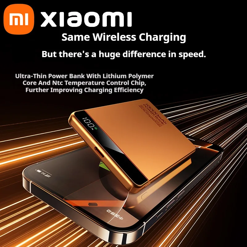 بطارية باور بانك مغناطيسية Xiaomi 10000mAh 3 في 1 QI 15 وات شحن سريع لاسلكي مع شاشة ذكية لساعة iPhone Airpods #4