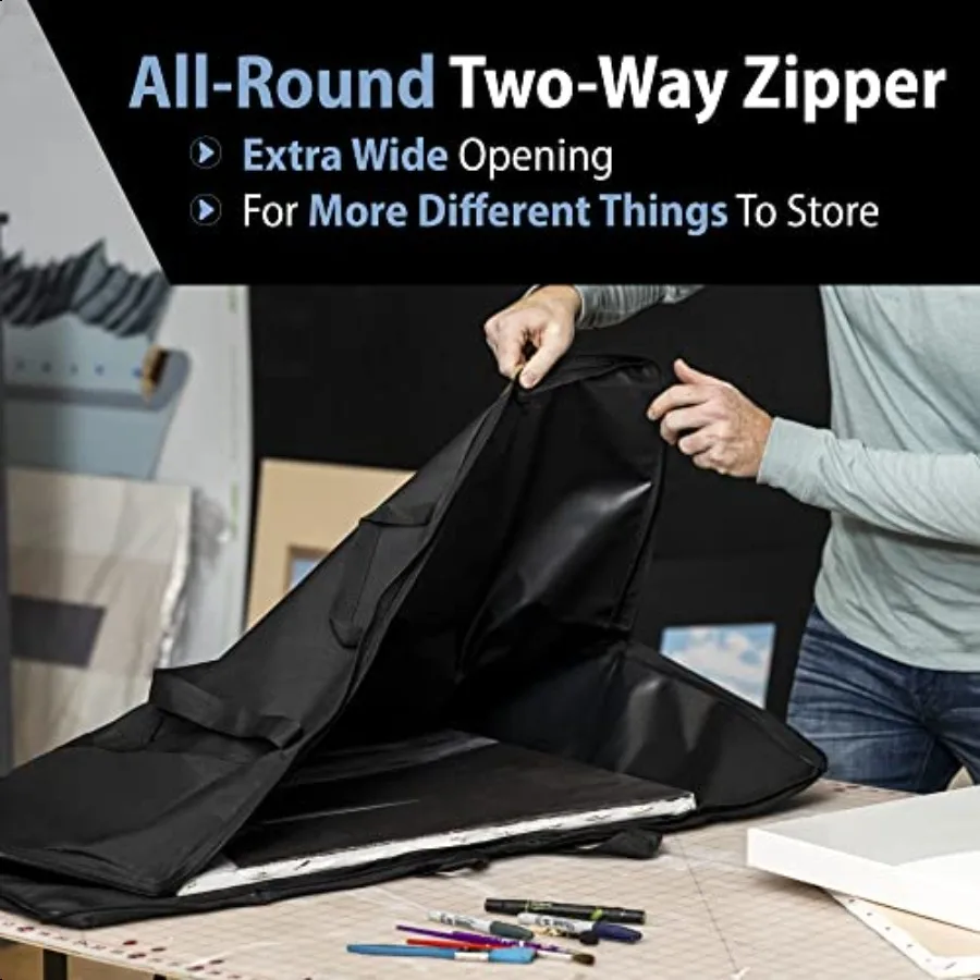 Sleekspace Art Portfolio Case. Soft Case Profional Portfolio with Multi Handles for Artwork StoragePresentation Book Carrying A