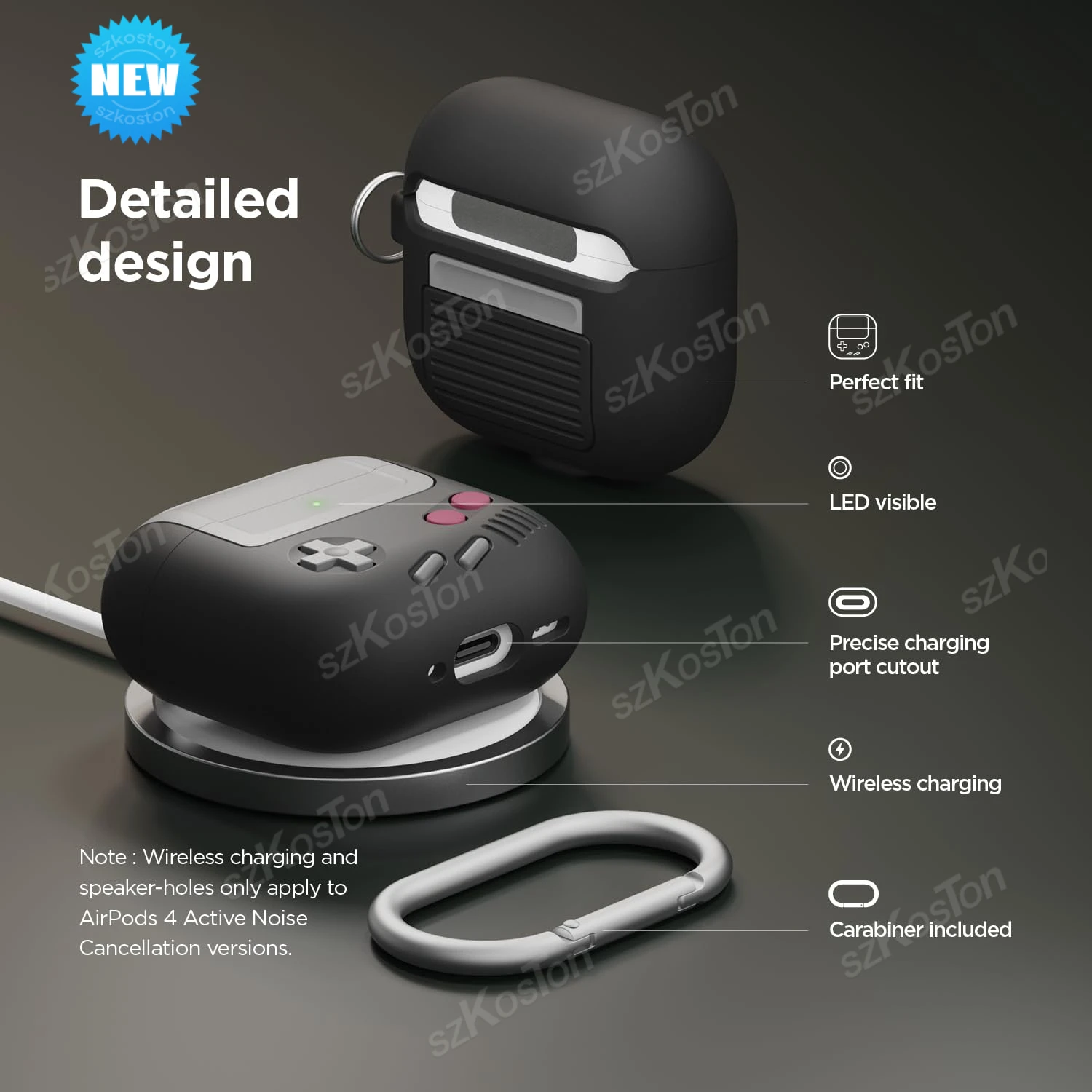 Casing Airpods 4 penutup pelindung silikon lembut, Casing desain konsol Game genggam Retro klasik 3D dengan gantungan kunci Kit pembersih