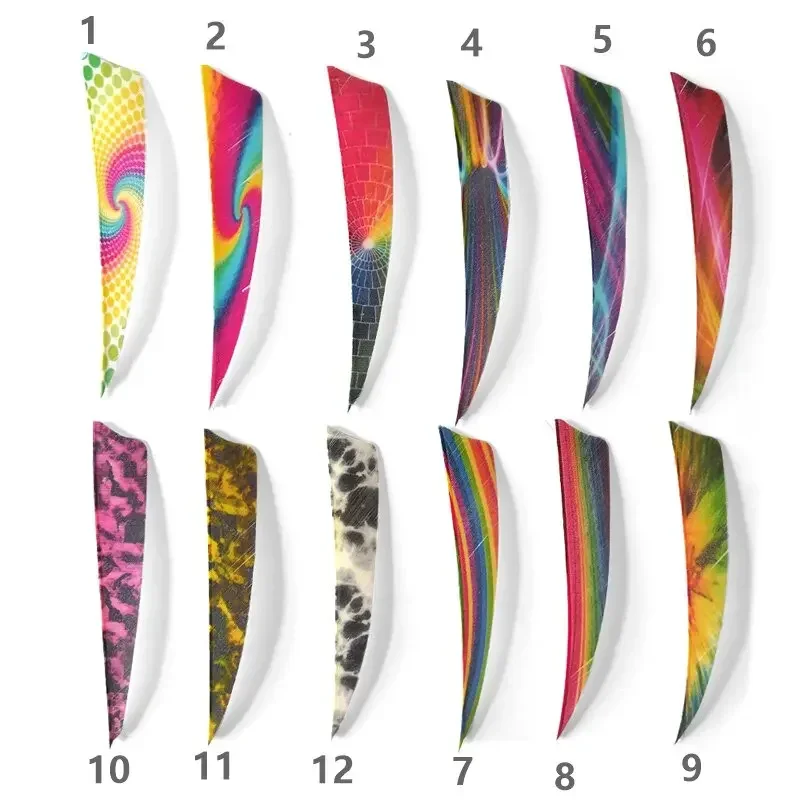 

50PCS 4inch Arrow Feathers Colorful Natural Turkey Feather Right Wing Fletches Vanes for Hunting Shooting Arcehry Accessories