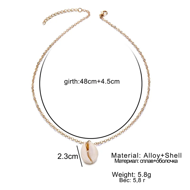 FNIO-البوهيمي قذيفة قلادة للنساء ، مجوهرات صدف الساخن ، شاطئ الصيف #2