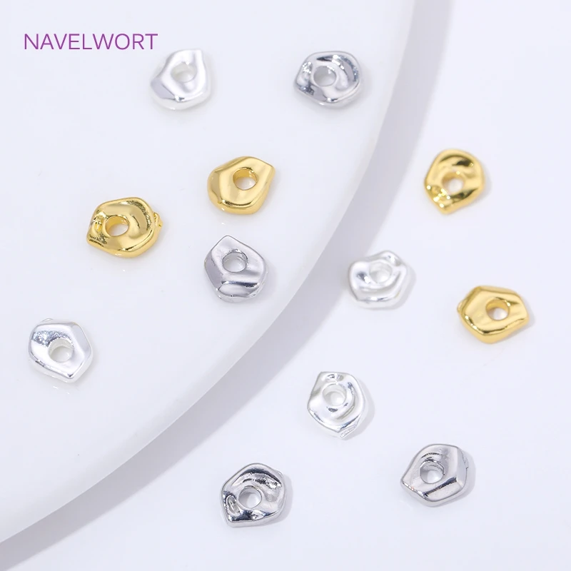 18K Gold Plated Flat Spacer Beads For Jewelry Making,Separators For Beads,DIY Bracelet Making Supplies,Accessories For Beads image 5