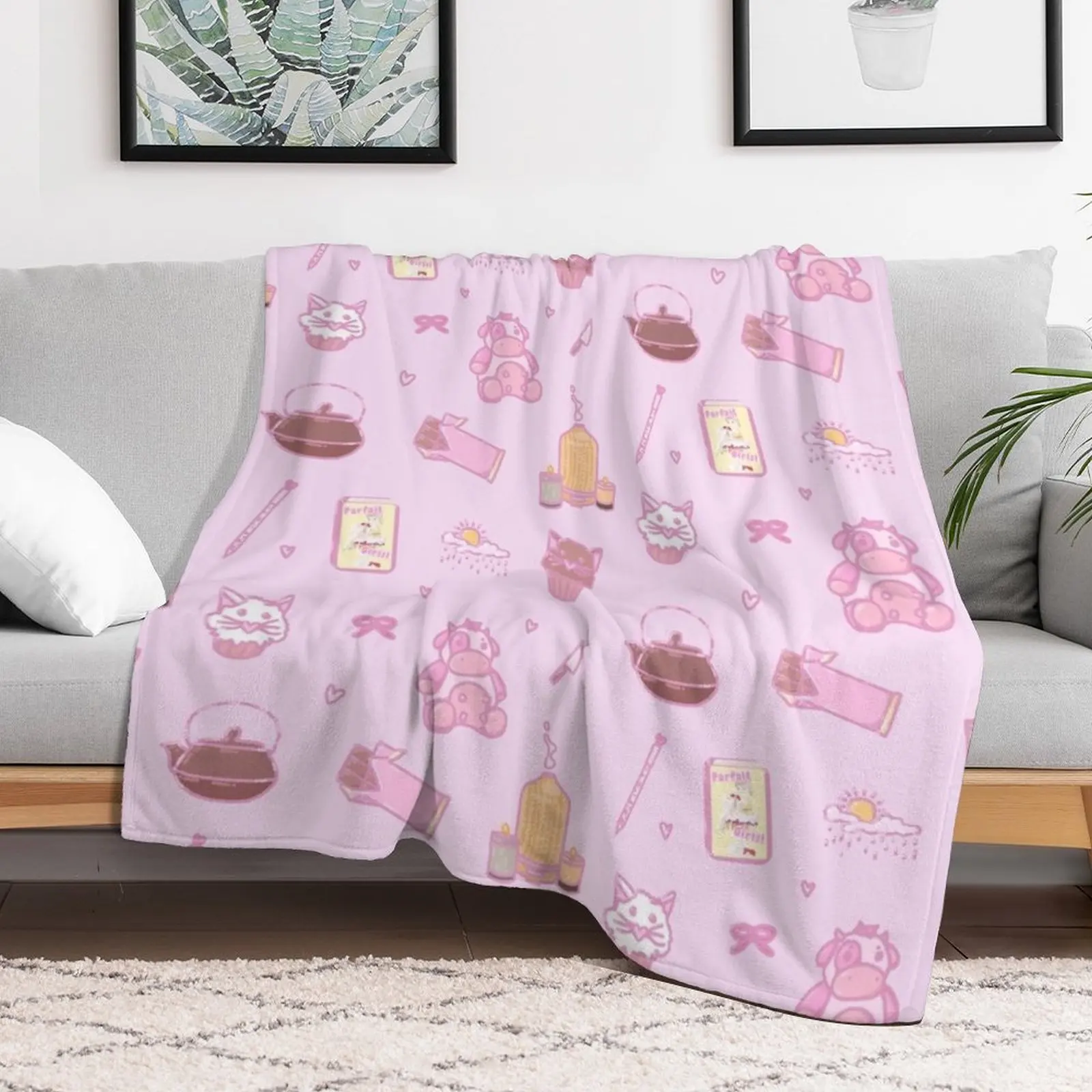 15P Doki Props Sticker Pack! Throw Blanket Decorative Throw For Sofa Thin Sofa Quilt Thermal Blankets