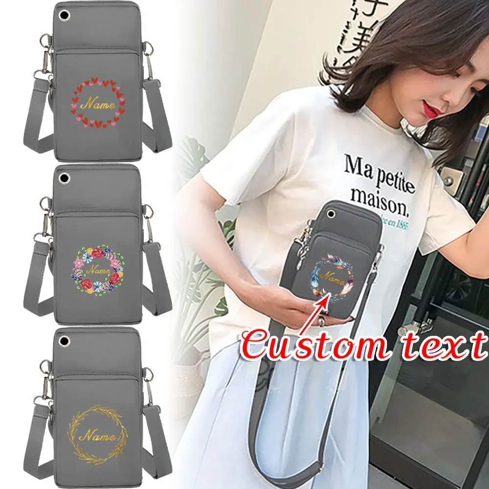 

Personalized Customized Portable Adjustable Shoulder Strap Messenger Bag Vertical Women's Shoulder Bag Mobile Phone Bag