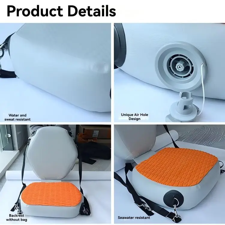 Premium Inflatable Kayak Backrest Adjustable PVC Cushion Support Inflatable Backrest For Canoes & Fishing Boats