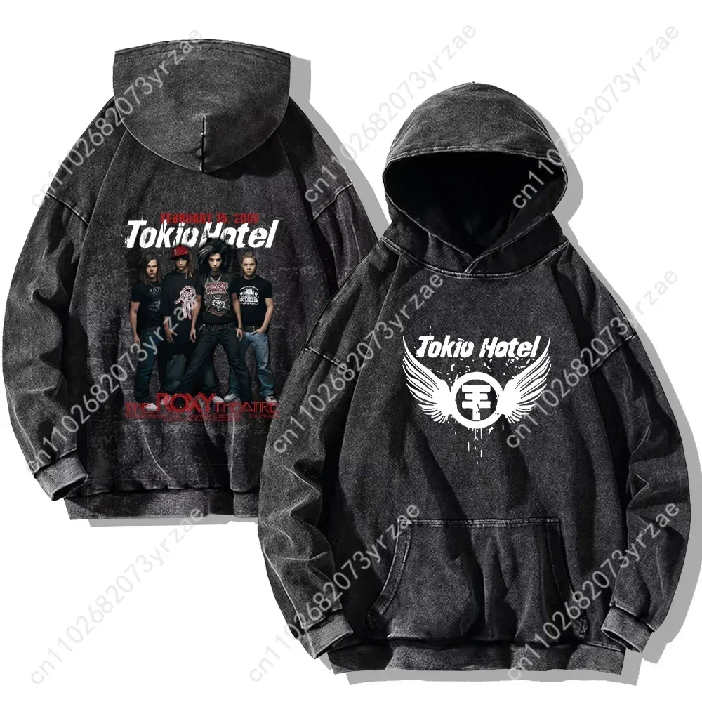 Tokio فندق ريترو غسل هوديي سوبر لينة البلوز رجالي البلوز الرجال الأزياء هوديس بلوزات تنفس خمر قمم #3