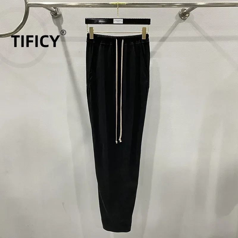 TIFICY High Street Slim Skirt Y2k Women's Versatile Bag Buttocks Slim Fit Black Cotton Knit Elastic Waist Slimming Skirt