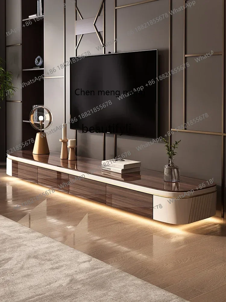 X TV cabinet coffee table combination household floor motor cabinet, living room extended floor cabinet light luxury high-end