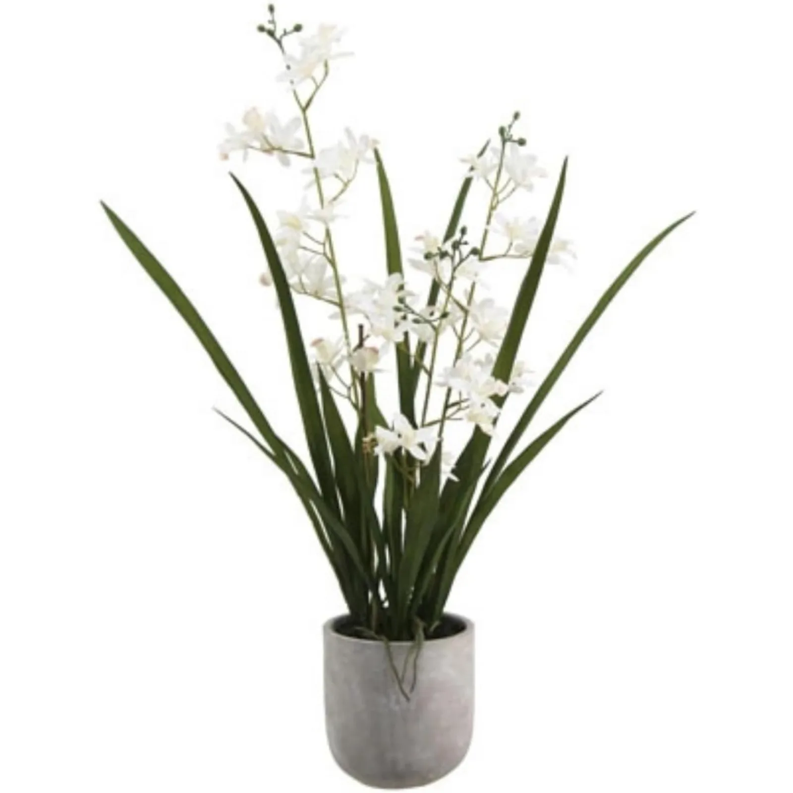 

aux Vanda Orchid Plant, Premium Artiicial Indoor lower Display Stands 22.5”, Beautiul Scutural Blooms that Lasts orever, White P