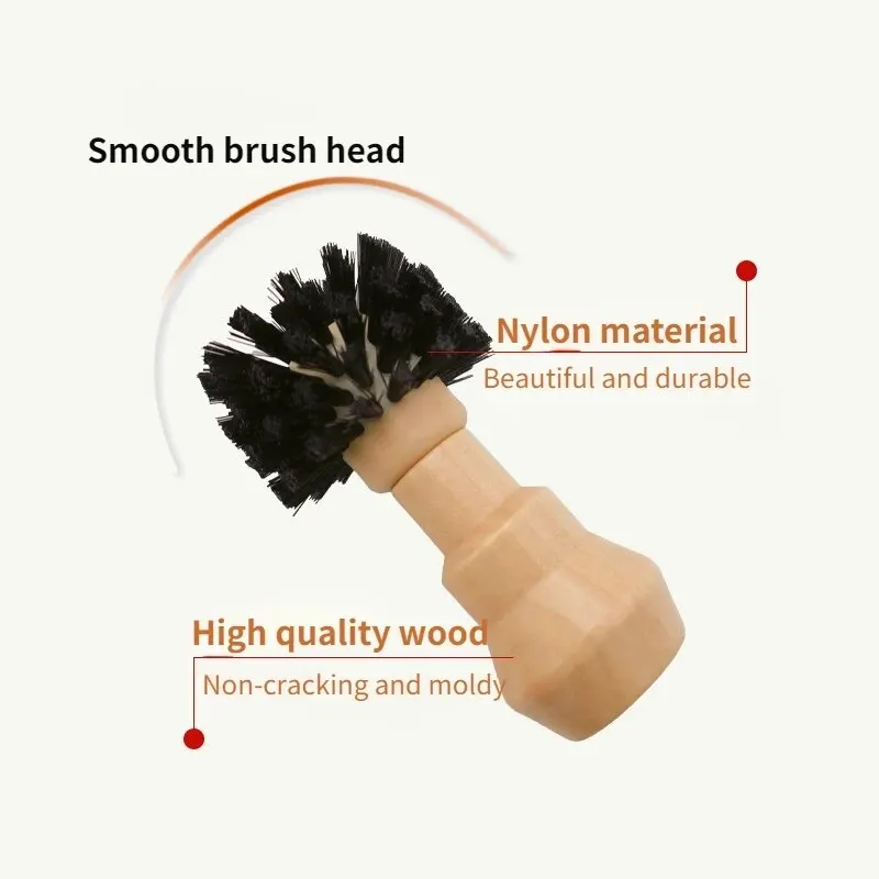 Portafilter Cleaning Brush Barista Espresso Coffee Tamper Cleaning Brush 51mm 54mm 58mm Tool with Wooden Handle Barista