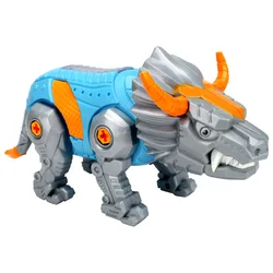 Electronic Elephant Robot Dinosaur Toys Walk With Light DIY Cute Animal Pet Funny Electric Bull Toy For Children Birthday Gift