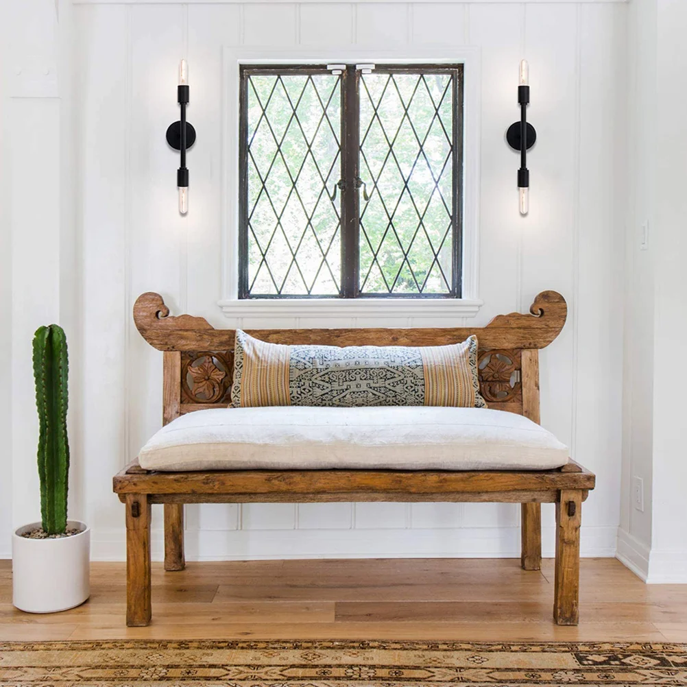 

Double Head Black 2 Light Wall Sconce Industrial Vanity Lamp Modern Minimalist Metal Fixture for Bathroom Porch Hallway Living