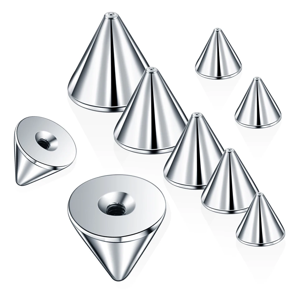 100pcs/lot Steel 14G 16G Screw Spike Replacement Accessories for Eyebrow Tongue Belly Lip Nose Septum Earring Stud Piercings
