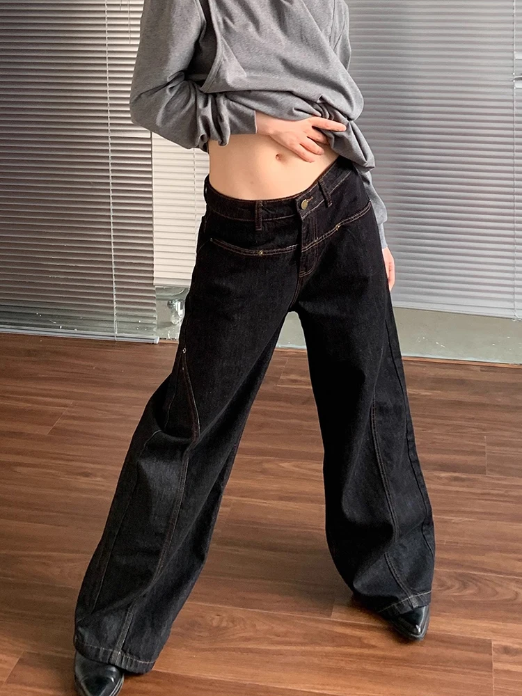

Pop Korean Fashion Wide Leg Denim Jeans Women High Waist Loose Baggy Pants Streetwear Y2K Straight Trousers Vintage Female Pants