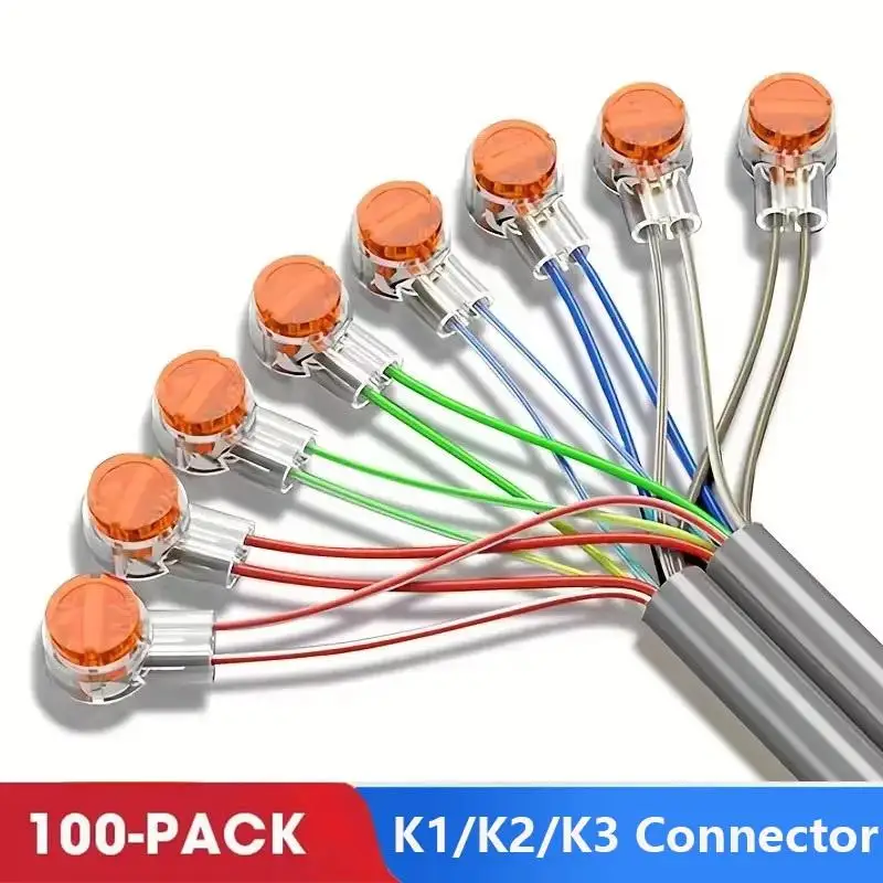 【BA】100Pcs K1 K2 K3 Connector Crimp Terminal Wire Connection Rj45 Ethernet Cable Connector Telephone Line Terminal