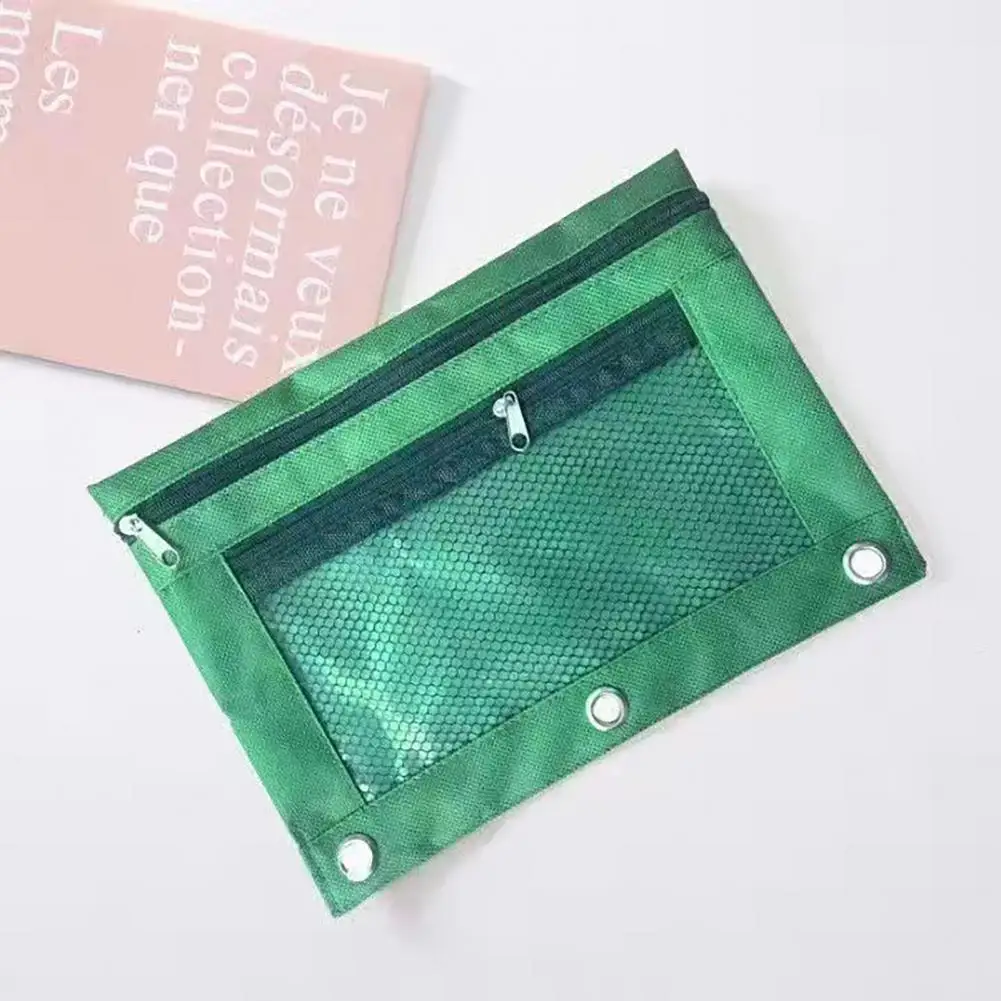 Estuche de tela resistente para lápices, bolsa de almacenamiento con cremallera para el hogar, escuela, oficina, papelería