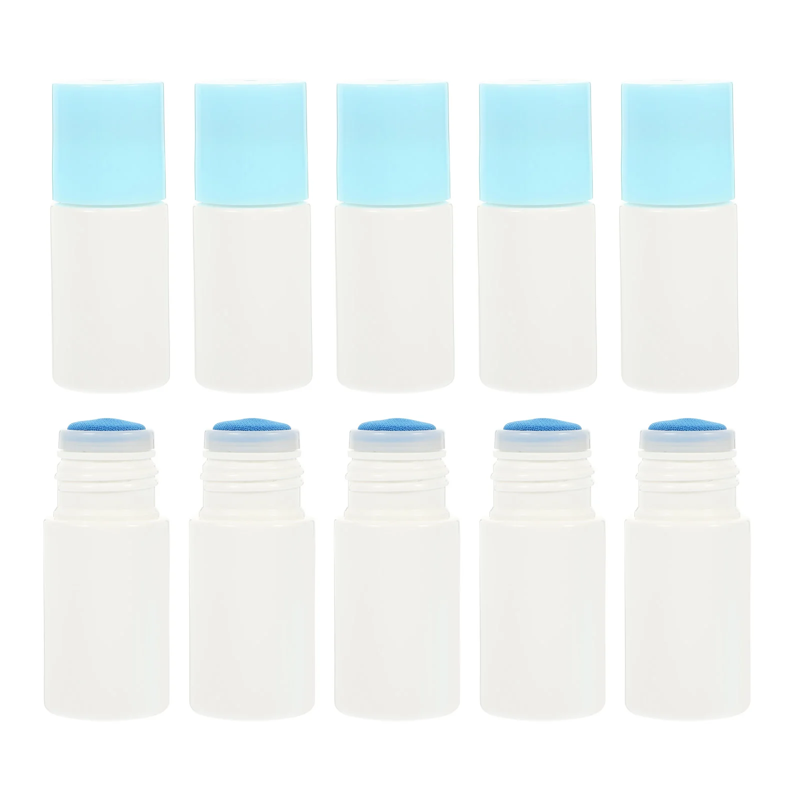 10 Pcs Sponge Head Liquid Bottle Small Storage Bottles External Roll-on Empty Deodorant Perfume Liniment Multi-use Sub Flat