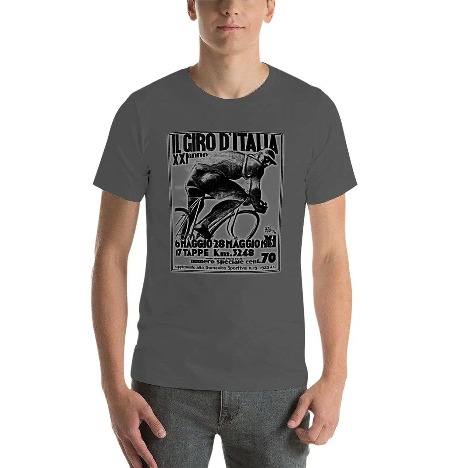 giro d italia vintage bike racing advertising print T-Shirt anime shirt Anime t-shirt T-shirts man cotton t shirt men