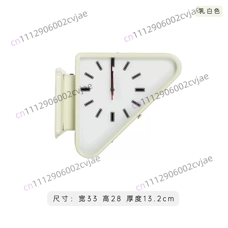 Double Sided Triangular Metal Wall Clock Silent Non Ticking Minimalist Corner Wall Decor Clock