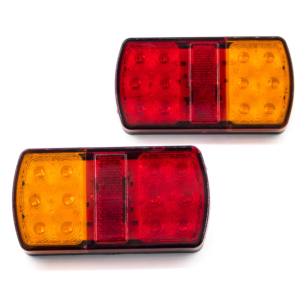 2pcs 12V 24V  Waterproof Truck Car Trailer Rear Tail Light Brake Stop Turn Signal Indicator Lamp For Lorry Caravan Van Bus Boat