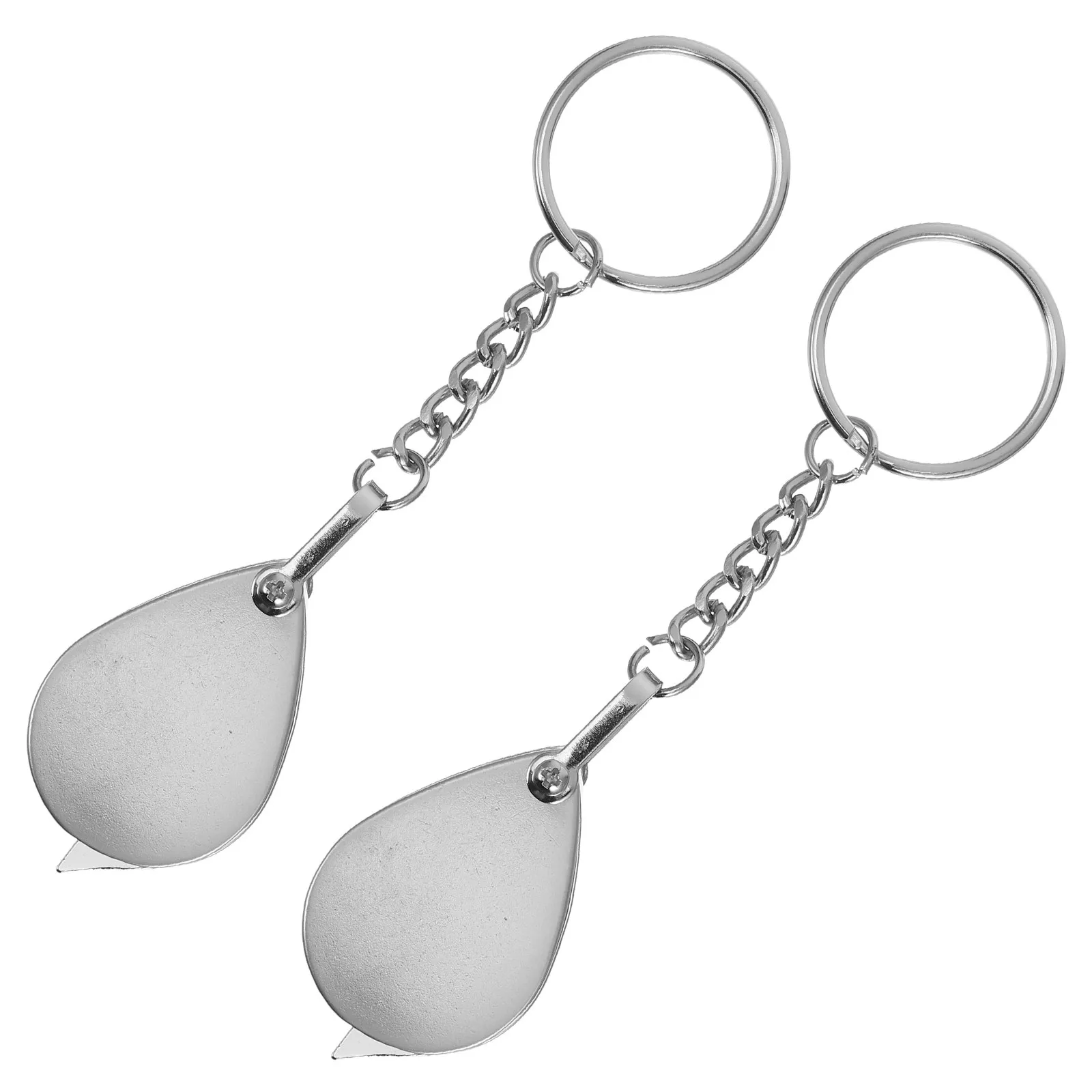 

2Pcs Portable Magnifying Glass Mini Keychain Handheld Reading Magnifier Pocket Magnifier Glass Lens Jewelry Newspaper Viewer