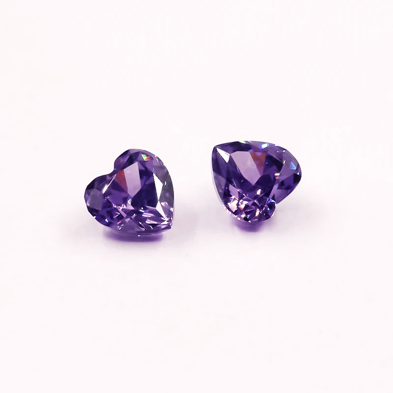 13#Violet Heart Crushed Ice Cut Cubic Zirconia Stone 5A Zircon 6x6mm Loose CZ Synthetic Gemstone for Jewelry Making