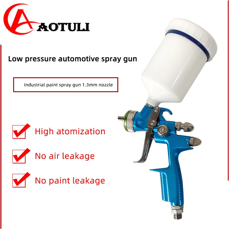 Paint Spray Gun 1.3Nozzle Gravity-Type Low-Pressure Manual Pot Automotive Sheet Metal Paint High Atomization Furniture Topcoat