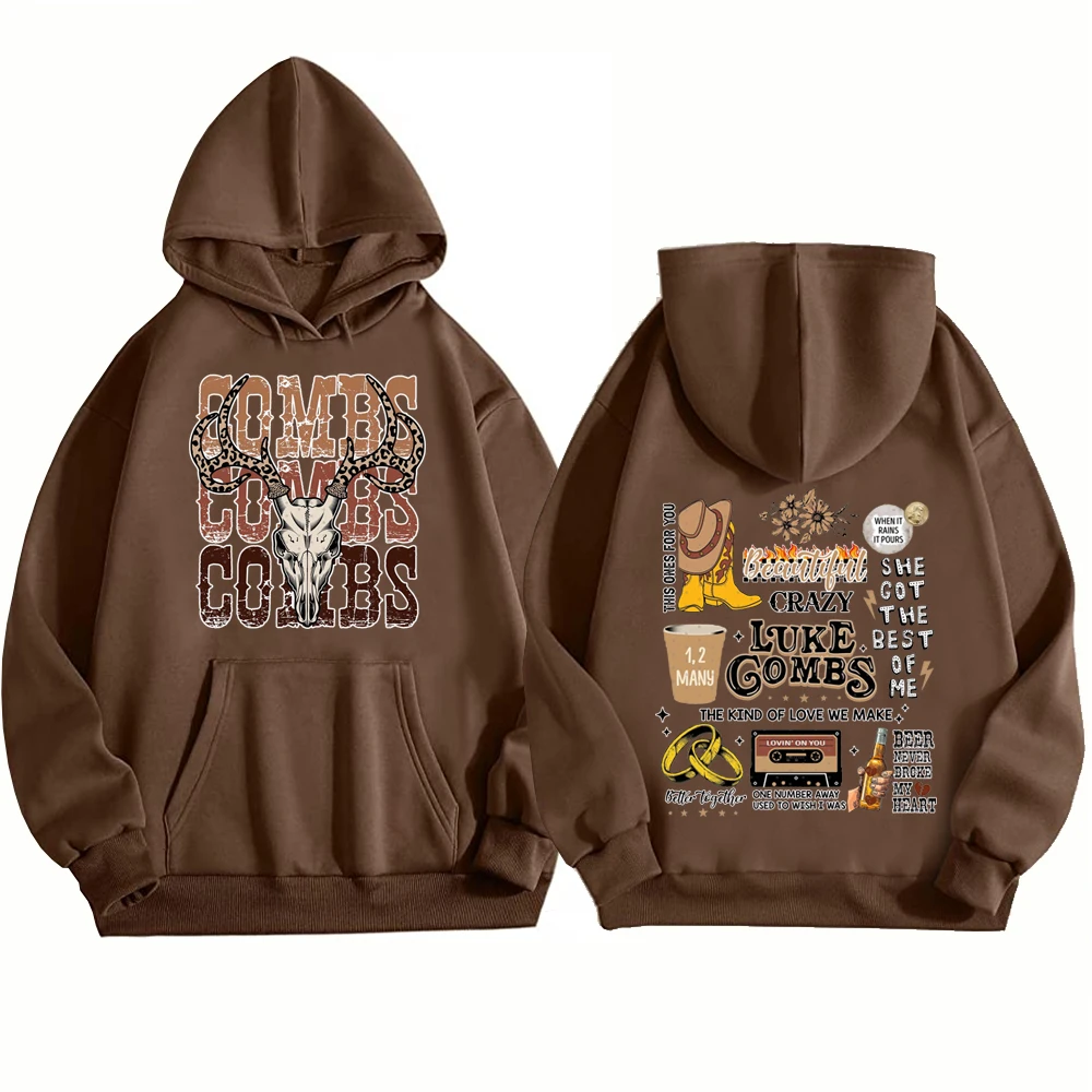 Western Luke Combs County Music Hoodie Man Woman Harajuku Pullover Tops Sweatshirt Fans Gift