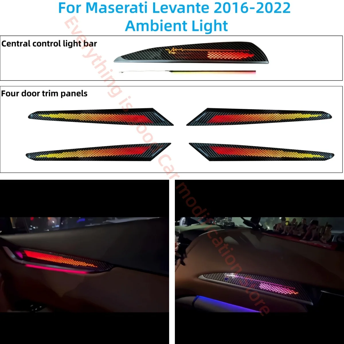

For Maserati Levante Ambient Light Automotive interior lighting upgrade car accessories Interior trim strip carbon fiber grain
