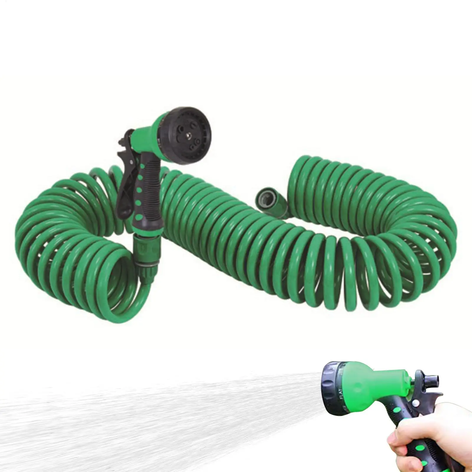 

Garden Irrigation Water Gun Coil Garden Hose Spring Recoil Garden Water Hose for Pet Bathing Car Washing Watering