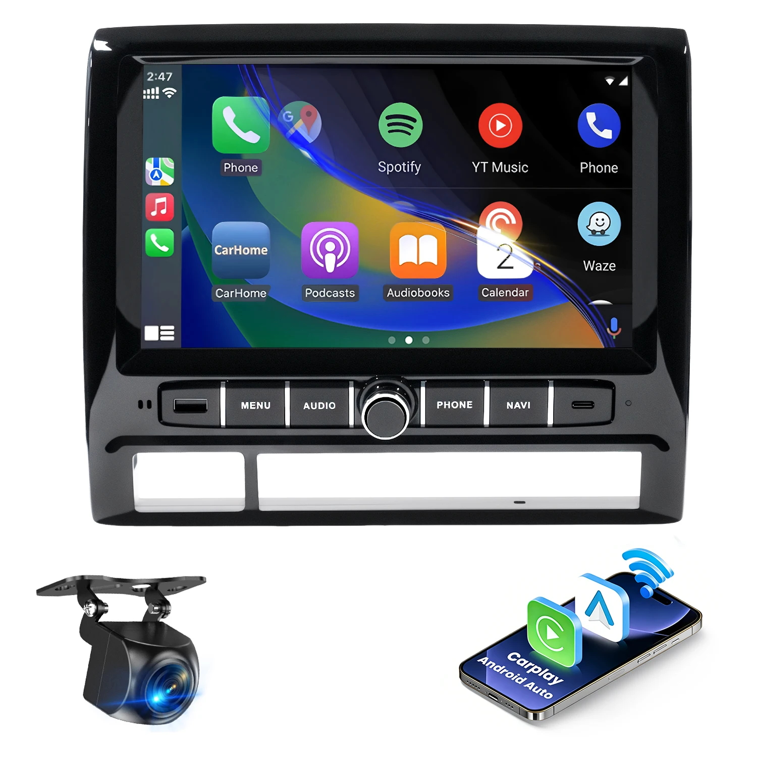 9 inch Car Radio Stereo Head Unit Upgrade for Toyota Tacoma 2005-2015 with Android13/5G WiFi/Wireless CarPlay/Android Auto/Touch
