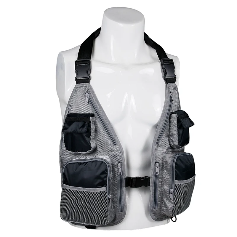 Fishing Vest Mesh Breathable Fishing Vest Mountaineering Casual Sleeveless Jacket Adjustable Outdoor image 3