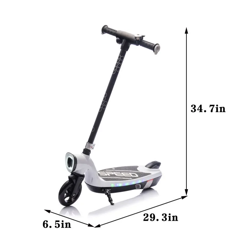 Kids Ride On Electric Scooter With Kickstand Scooter Bell Faster Speed And Longer Usage Time Rear Brake Wider Pedal Non-Slip