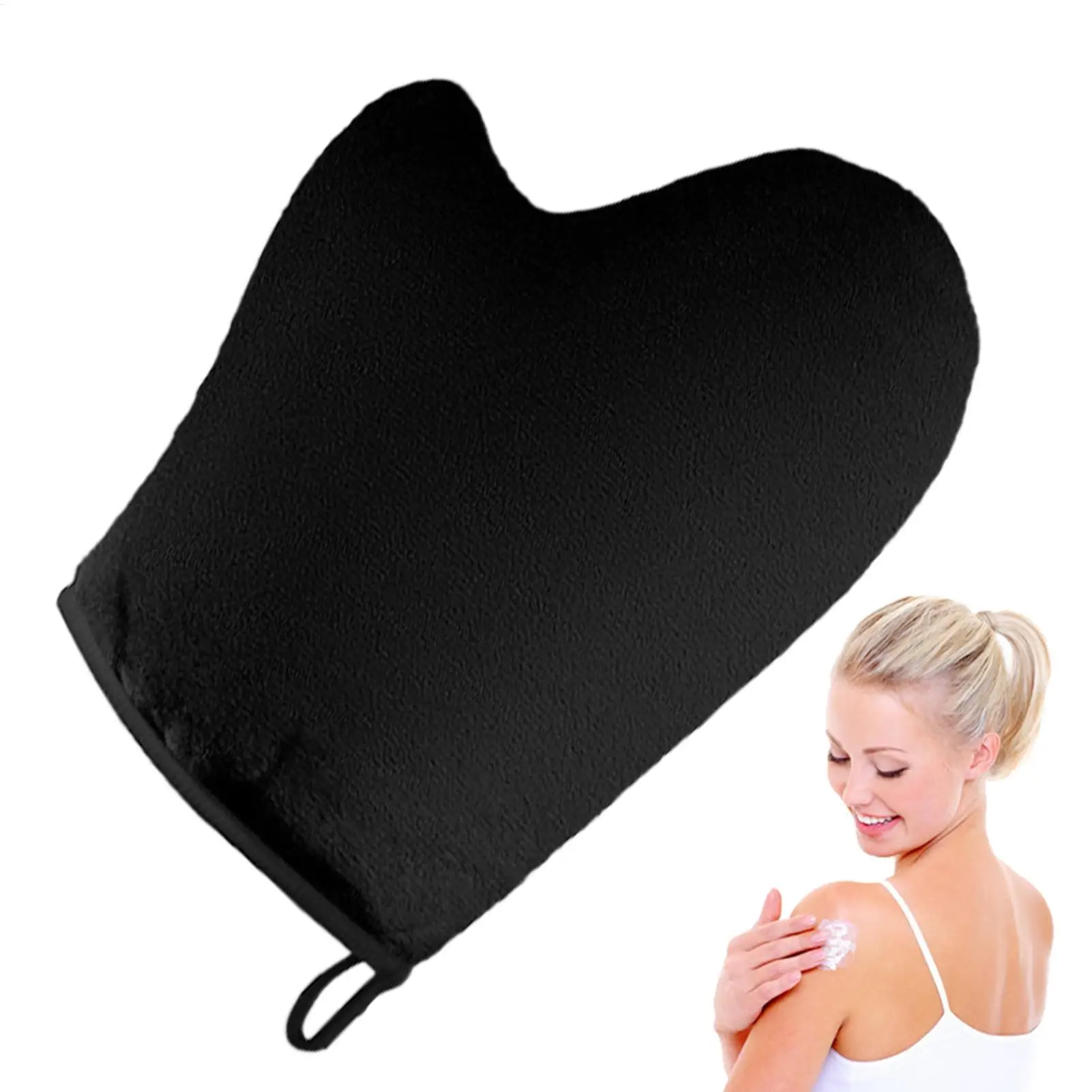 Body Lotion Glove Self-Tanning Mitt Double-Sided PreventsSticky Reusable Machine Washable Applicator With Thumb Ultra Soft Tool