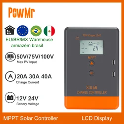 Regolatore di carica solare 20A 30A 40A MPPT 12V 24V Display LCD automatico regolatore solare adatto per batterie AGM Gel allagate e al litio