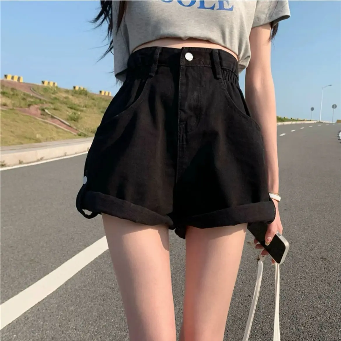 Shorts Women Minimalist Everyday Leisure Plain Modal Soft Fabric High Waist Drawstring Relaxed Fit Simple Summer  Homewear
