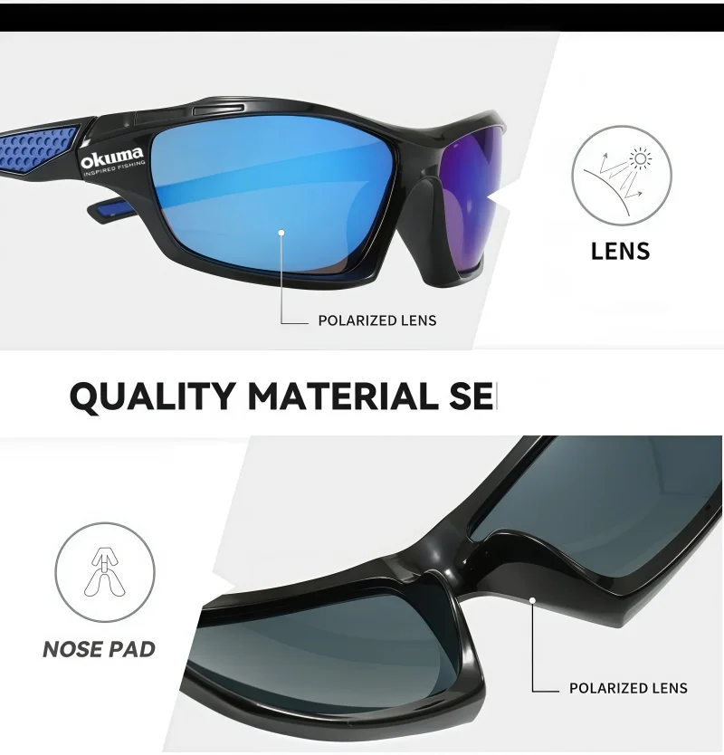 Okuma polarisierte Brille UV400, winddicht und sandresistent gegen UV-Blendung, vermeidet Augenschäden durch äußere Einflüsse – Detail 3